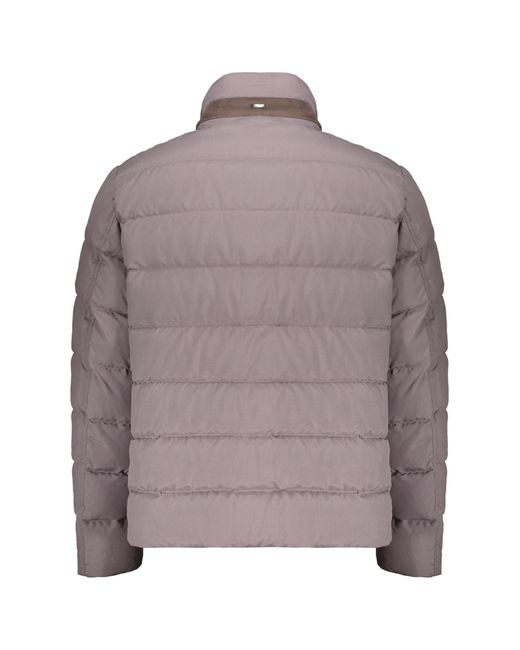 Herno Brown Zip-Up Quilted Down Jacket for men