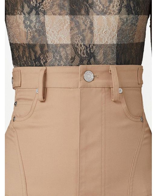 Burberry Natural High-Waist Flared Skirt