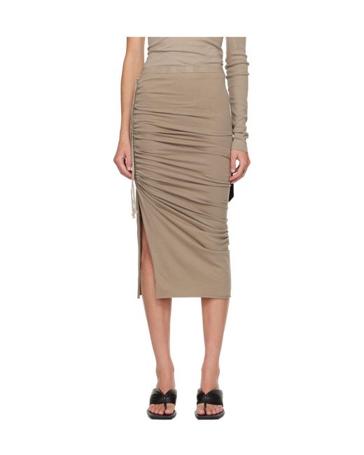 Rick Owens Natural Concordians Soft Edfu Knee Skirt