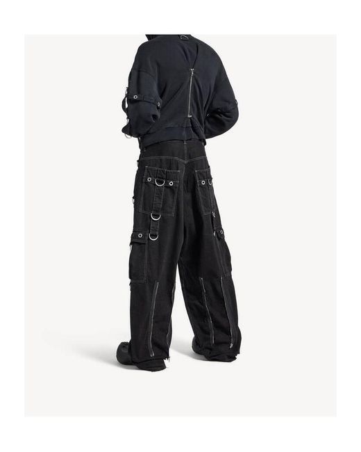 Balenciaga Black D-Ring Cargo Pants for men