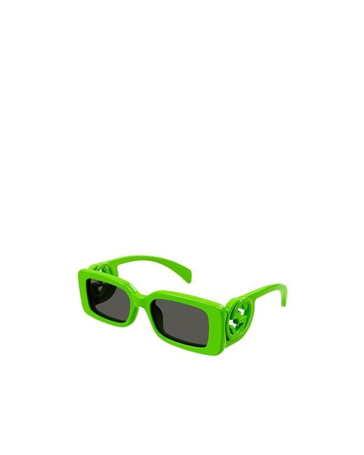 Gucci Green Eyewear Rectangle Frame Sunglasses