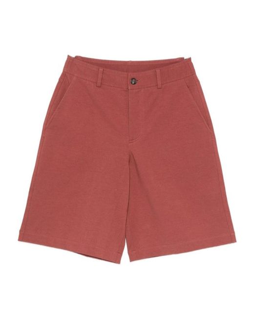 Brunello Cucinelli Red Straight-Leg Shorts