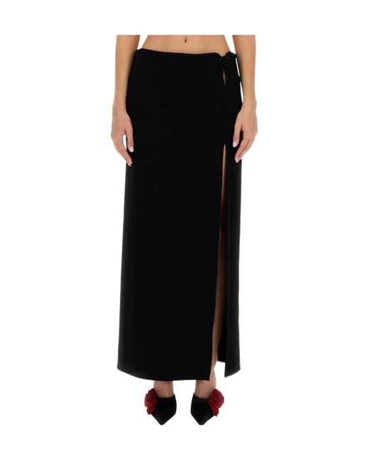Magda Butrym Black Side Slit Long Skirt