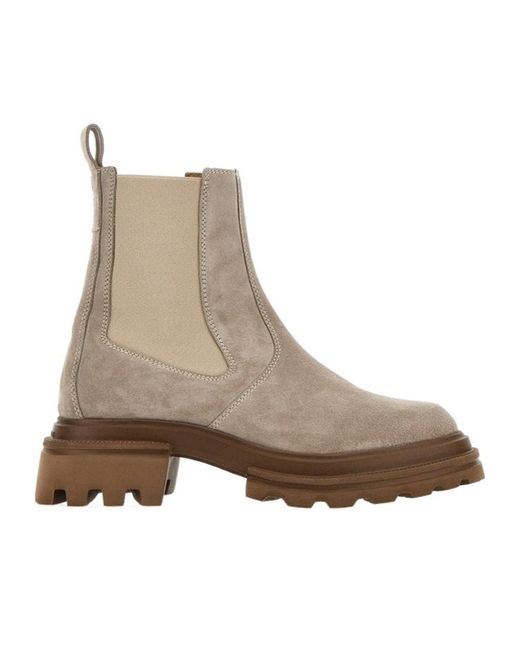 Hogan Brown Chelsea Ankle Boots