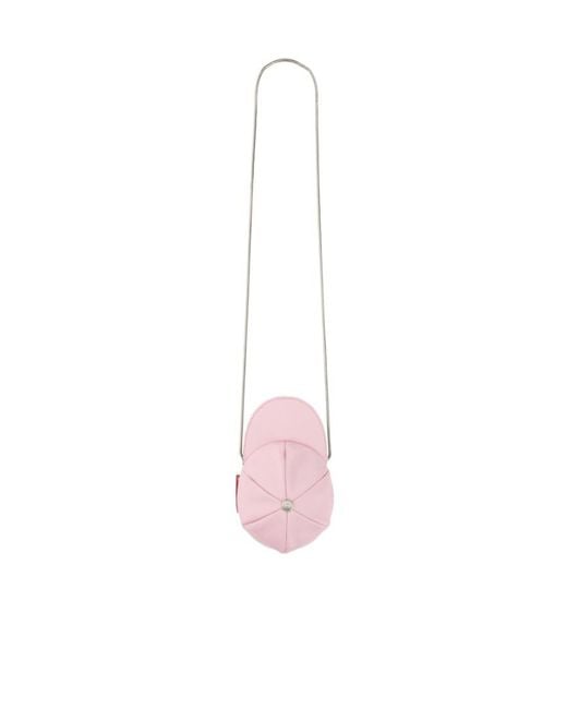 Moschino Pink Jeans Logo Patch Chain-Linked Crossbody Bag