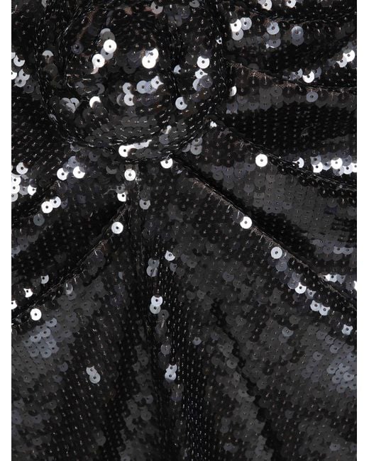 ROTATE BIRGER CHRISTENSEN Black Pleated Sequin Skirt