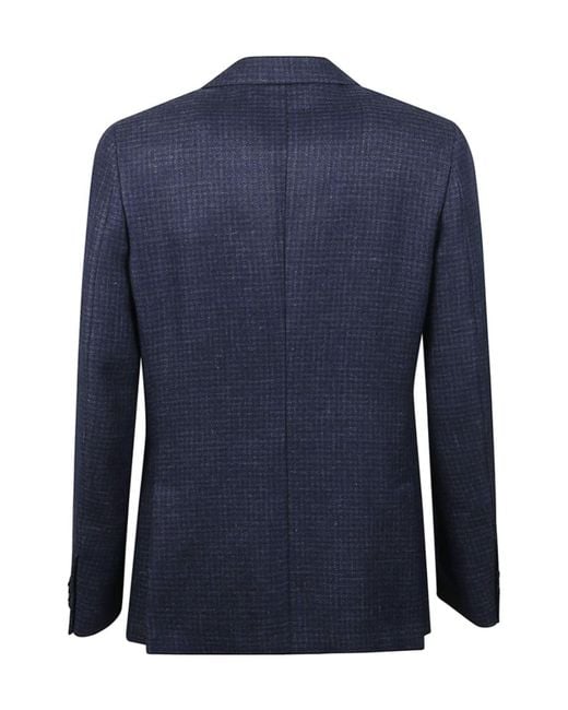 Zegna Blue Tailored Two-Button Blazer for men