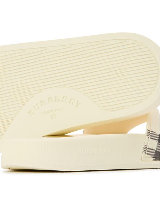 Burberry White Retro Plaid Slippers