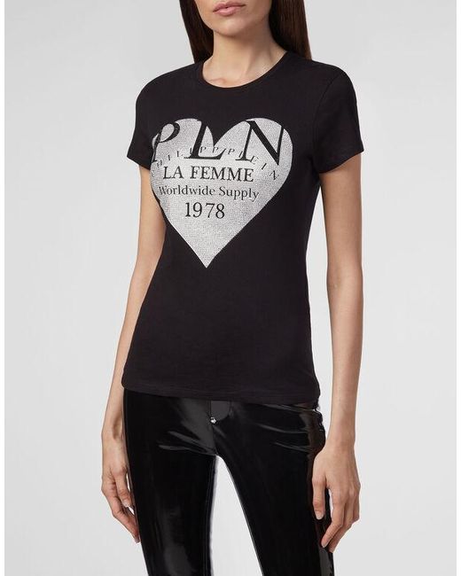 Philipp Plein Black Logo Details T-Shirt