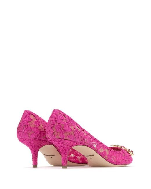 Dolce & Gabbana Pink Bellucci Lace Pumps