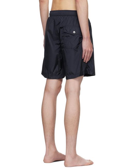 Moncler Blue Logo Patch Drawstring Swim Shorts for men