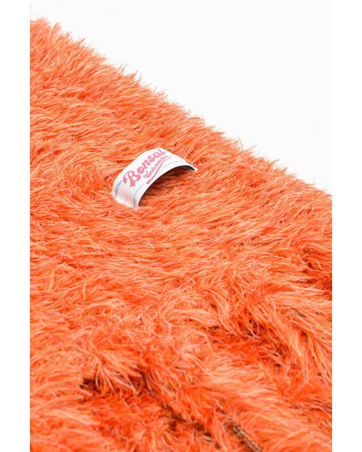 Bonsai Orange Fluffy Frayed Scarf for men