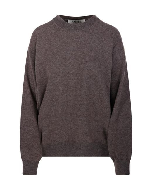 Rohe Brown Open Armhole Crew-Neck Jumper