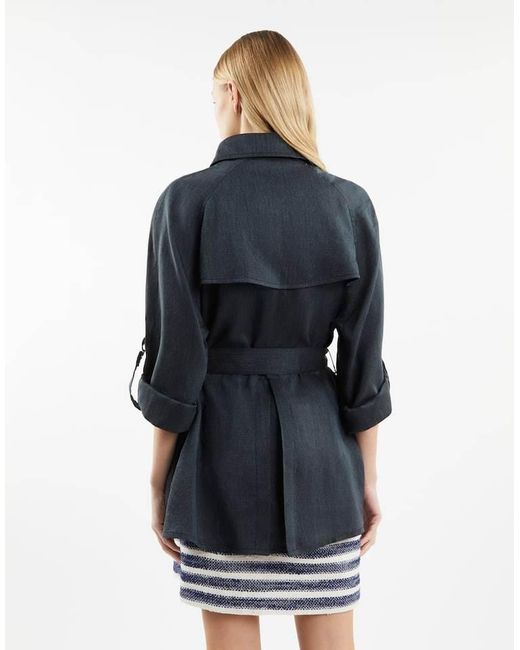 Fay Blue Classic Short Trench Coat