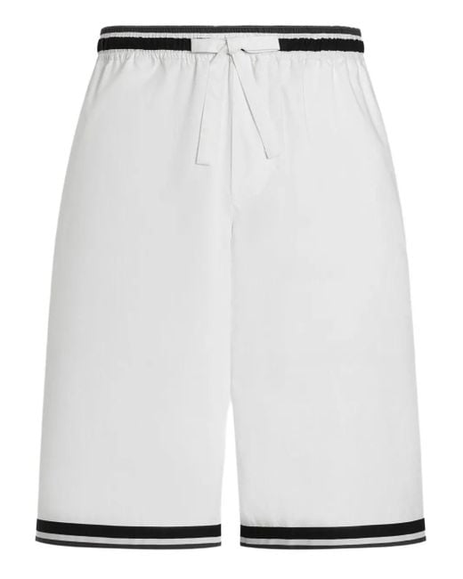 Dolce & Gabbana White Cotton Shorts With Print for men