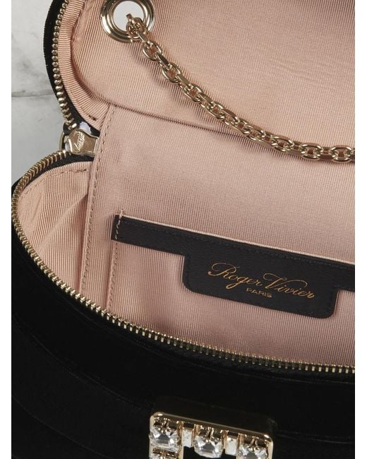 Roger Vivier Black Vanity Strass Buckle Micro Tote Bag