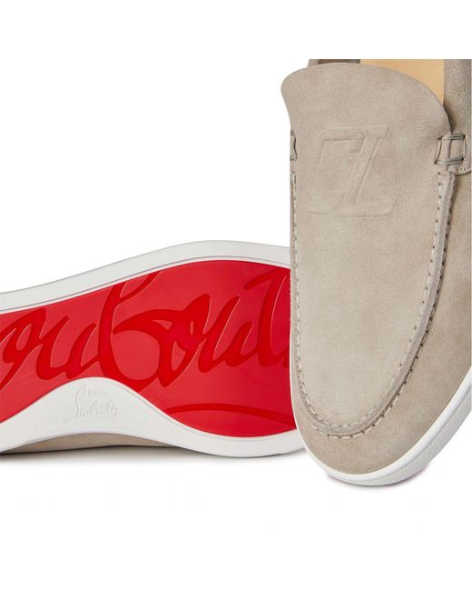 Christian Louboutin White Logo Loafers for men