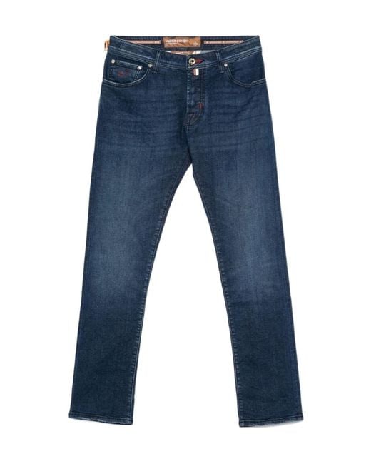Jacob Cohen Blue Belt-Loop Jeans for men