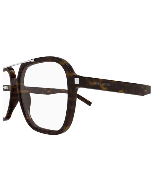 Saint Laurent White Tortoiseshell-Effect Double-Bridge Glasses