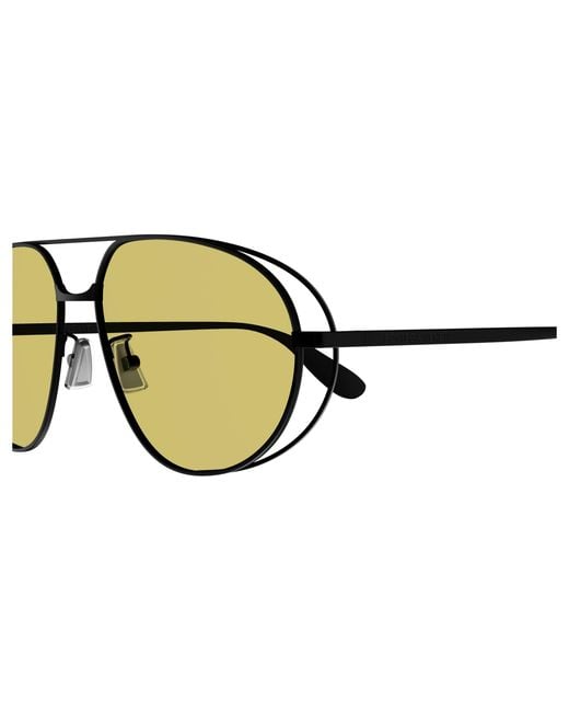 Bottega Veneta White Eyewear Classic Aviator Sunglasses for men