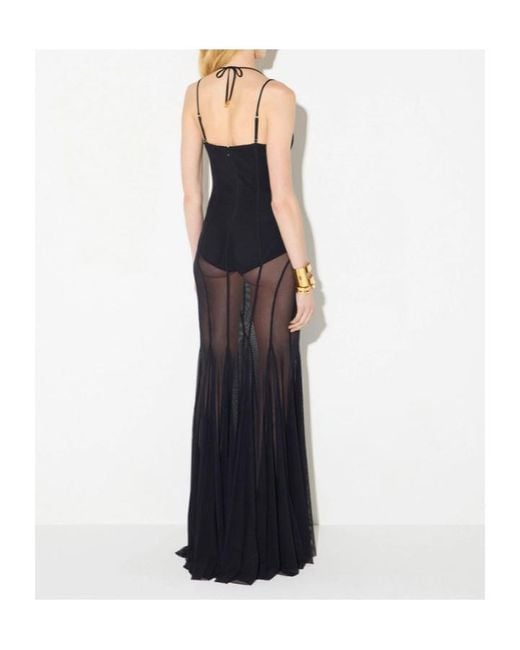 Elisabetta Franchi Black Carpet Tulle And Satin Dress
