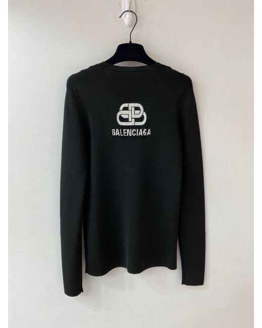 Balenciaga Black Logo Cardigan