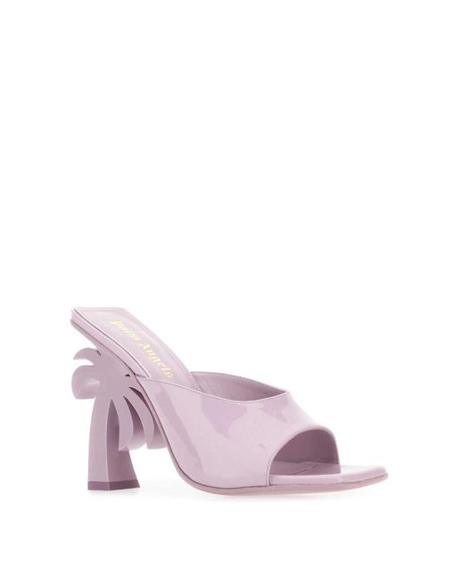 Palm Angels Pink Palm Detailed Heeled Sandals