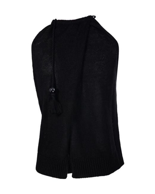 Max Mara Black Moriana Sleeveless Knitted Top