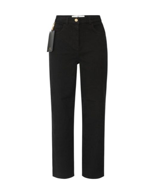 Elisabetta Franchi Black Five-Pocket Cotton-Blend Jeans