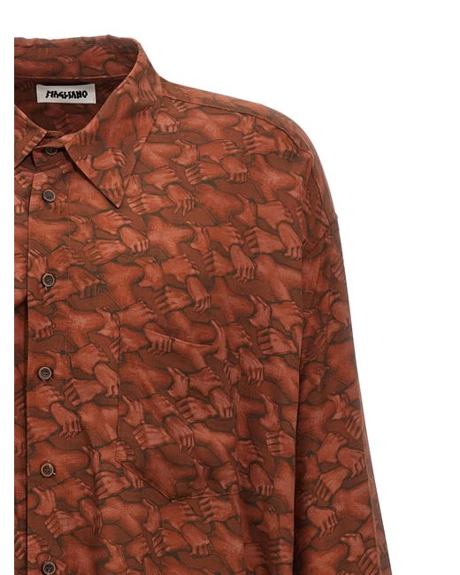 Magliano Brown People's Hand Long Sleeved Shirt for men