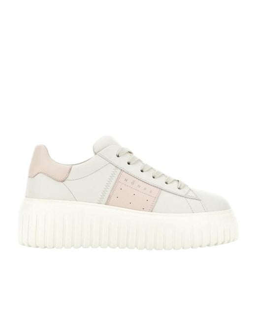 Hogan White H-Stripe Logo Printed Sneakers