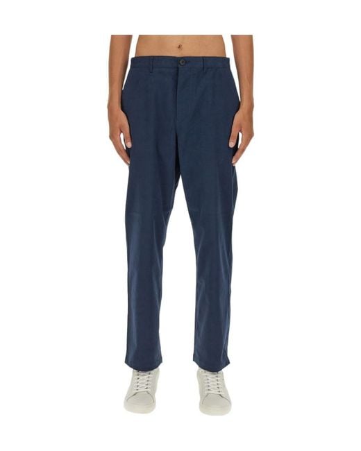 Paul Smith Blue Ps Mid Rise Slim Cut Chinos for men