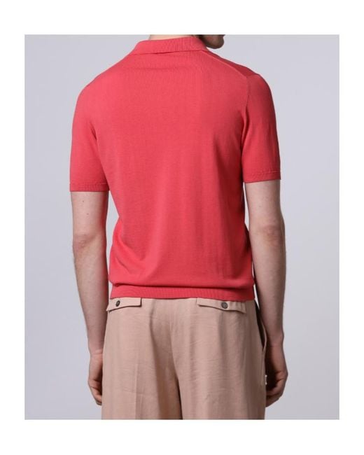 Roberto Collina Red Short-Sleeved Polo Shirt for men