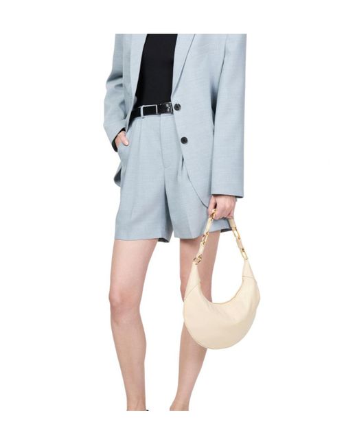 Anine Bing White Zipper Shoulder Bag