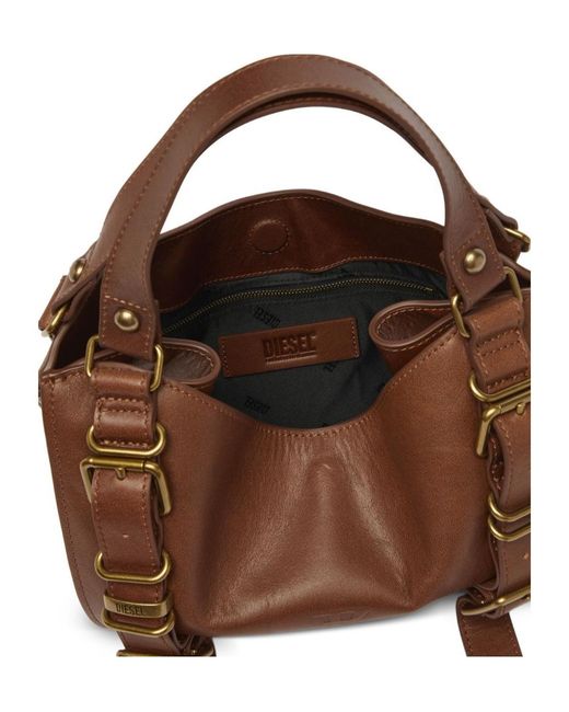 DIESEL Brown D-One-Small Top-Handle Bag