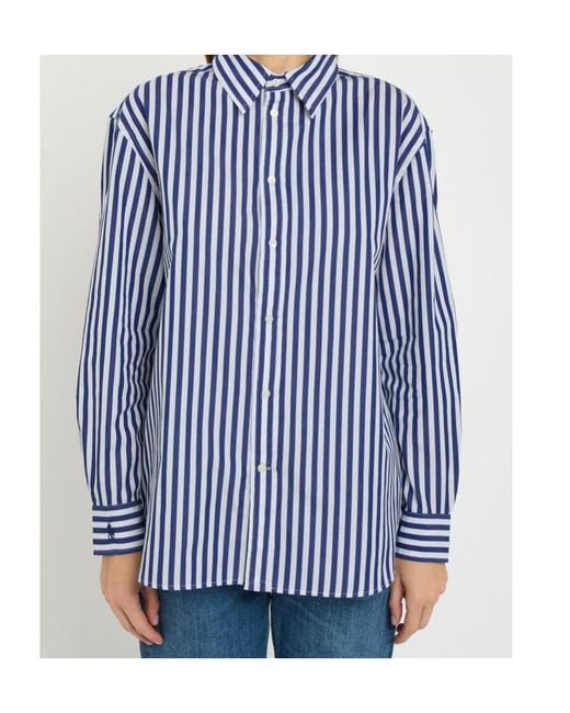 Polo Ralph Lauren Blue Striped Cotton-Poplin Shirt