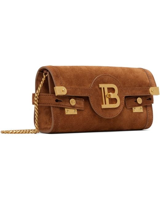 Balmain Brown B Buzz 23 Pouch Bag