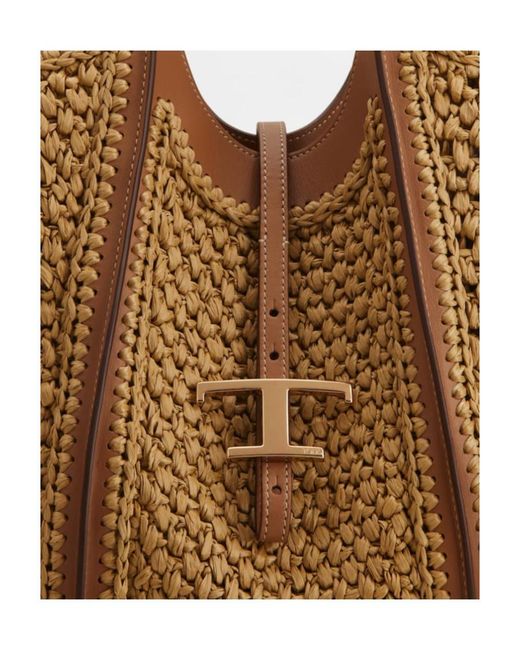 Tod's Brown Timeless Woven Tote Bag
