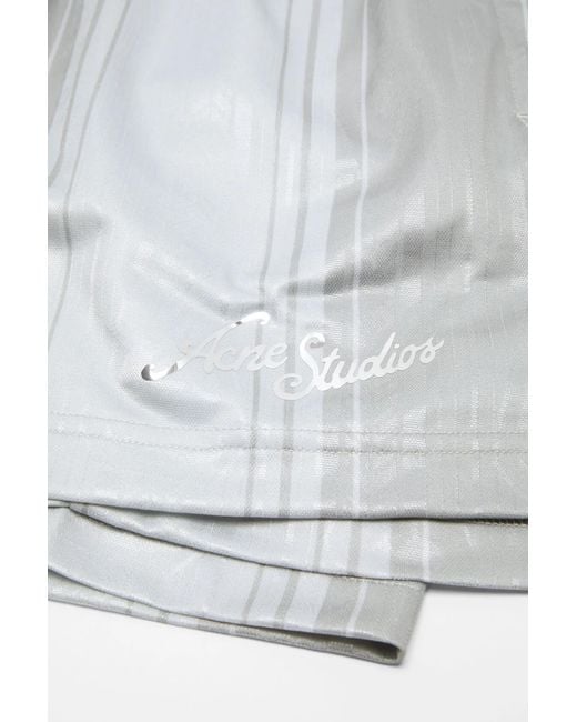 Acne White Striped Logo Shorts for men
