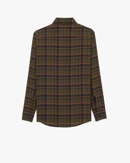 Saint Laurent Green Cassandre Lavallière Shirt