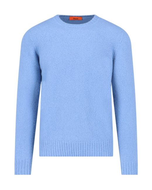 Drumohr Blue Wool Crew-Neck Sweater for men