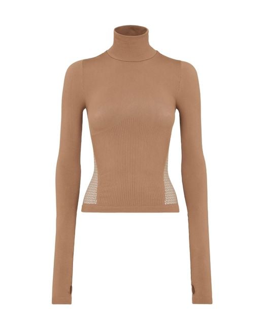 Fendi White High-Neck Ribbed-Knit Ski Jumper