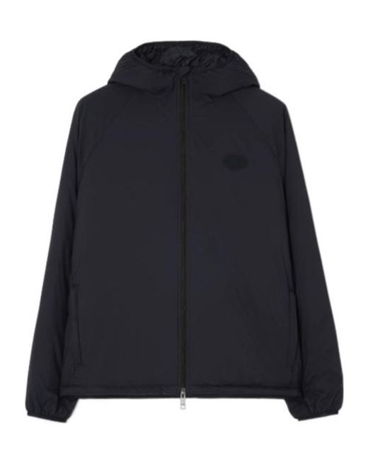 Burberry Blue Logo Patch Hooded Jacket for men