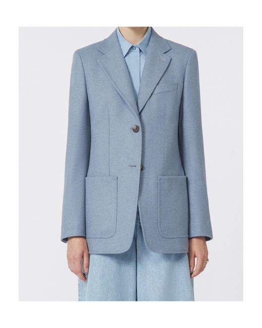 Max Mara Blue Single-Breasted Blazer