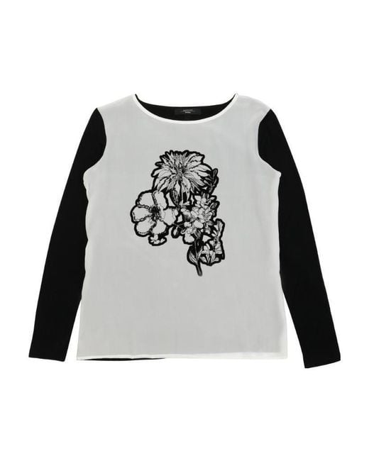 Weekend by Maxmara Black Round-Collared T-Shirt