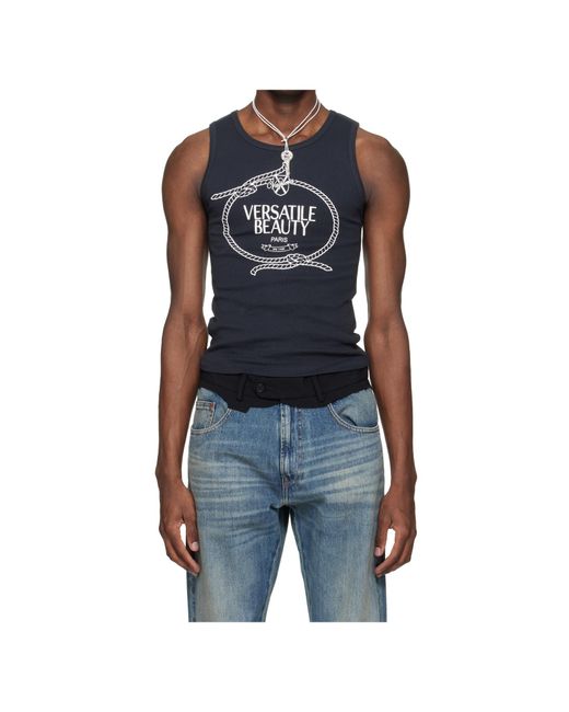 VAQUERA Black Graphic Slim Tank Top for men