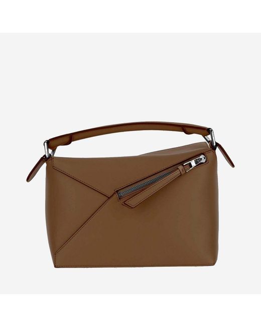 Loewe Brown Puzzle Edge Shoulder Bag