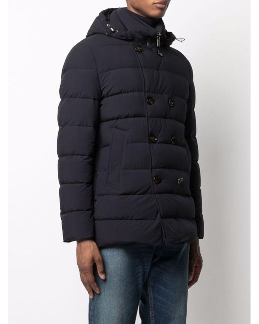 Moorer Blue Hooded Down Jacket for men