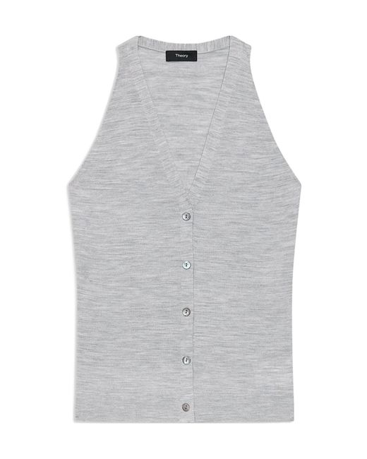 Theory Gray Wool Knitted Vest