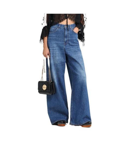 Chloé Blue 50Mm Jeannette Leather Clogs